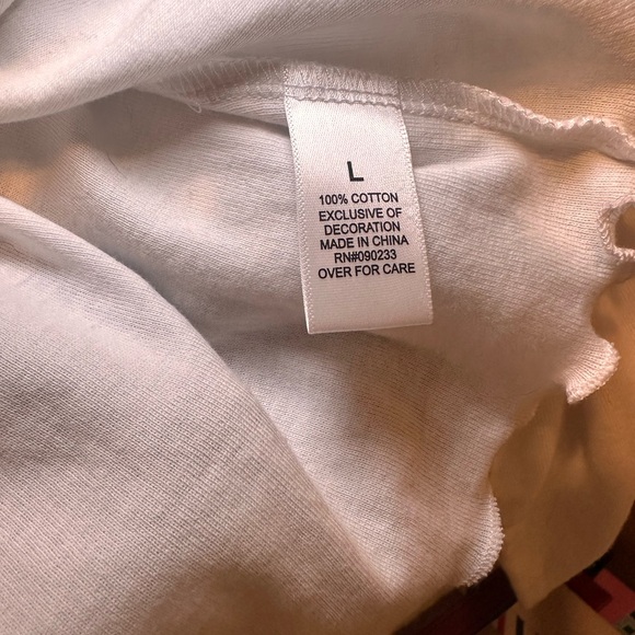 PLAYBOY White Long Sleeve Top with Colorful Logo Size Large - Picture 6 of 6